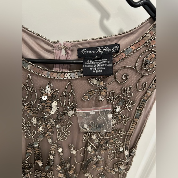 NWT Pizarro Nights Beaded Sleeveless Gown In Mocha 229 - Picture 3 of 5